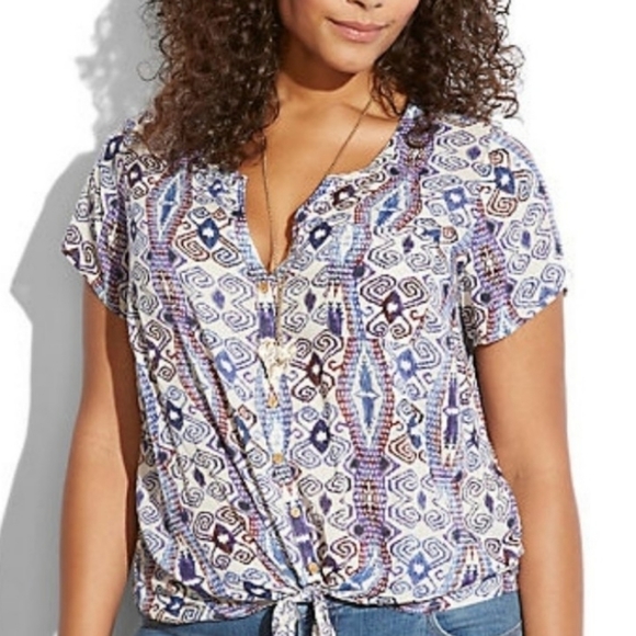 LUCKY BRAND Tie Front Top sz Small - Picture 4 of 12